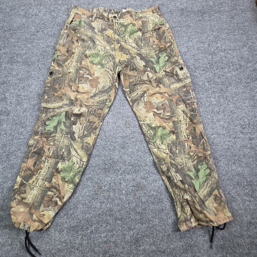 Liberty Camo Cargo Pants Mens 40x30 Brown Adjustable Waist Advantage‎ Timber